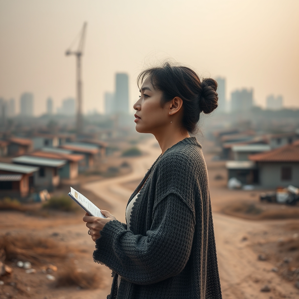 Image Creation: A woman interprets and acts out the story, l