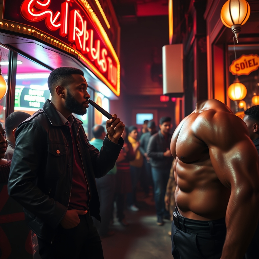 A nightclub that's full of Desi Indians. A black man is stan