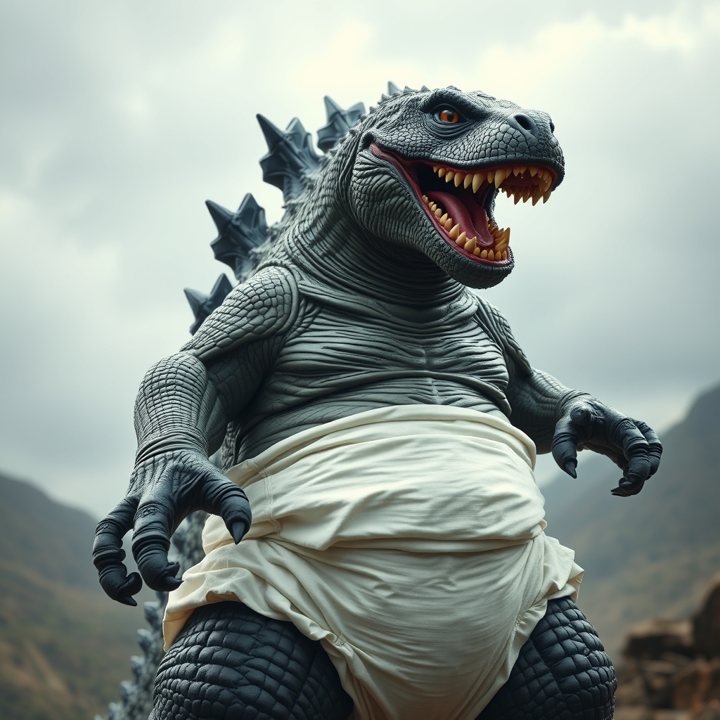 godzilla in diaper facesitting pov