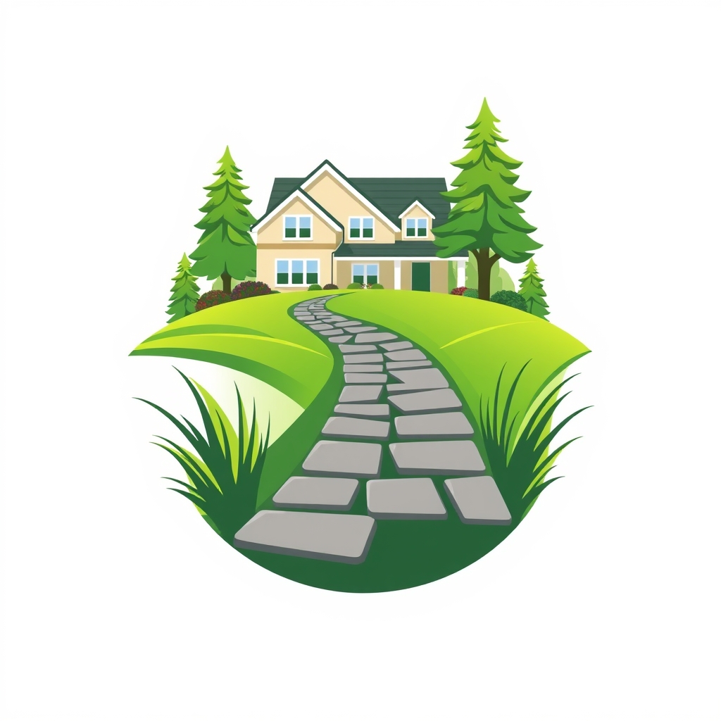 Design a vector logo for a landscaping and hardscaping compa