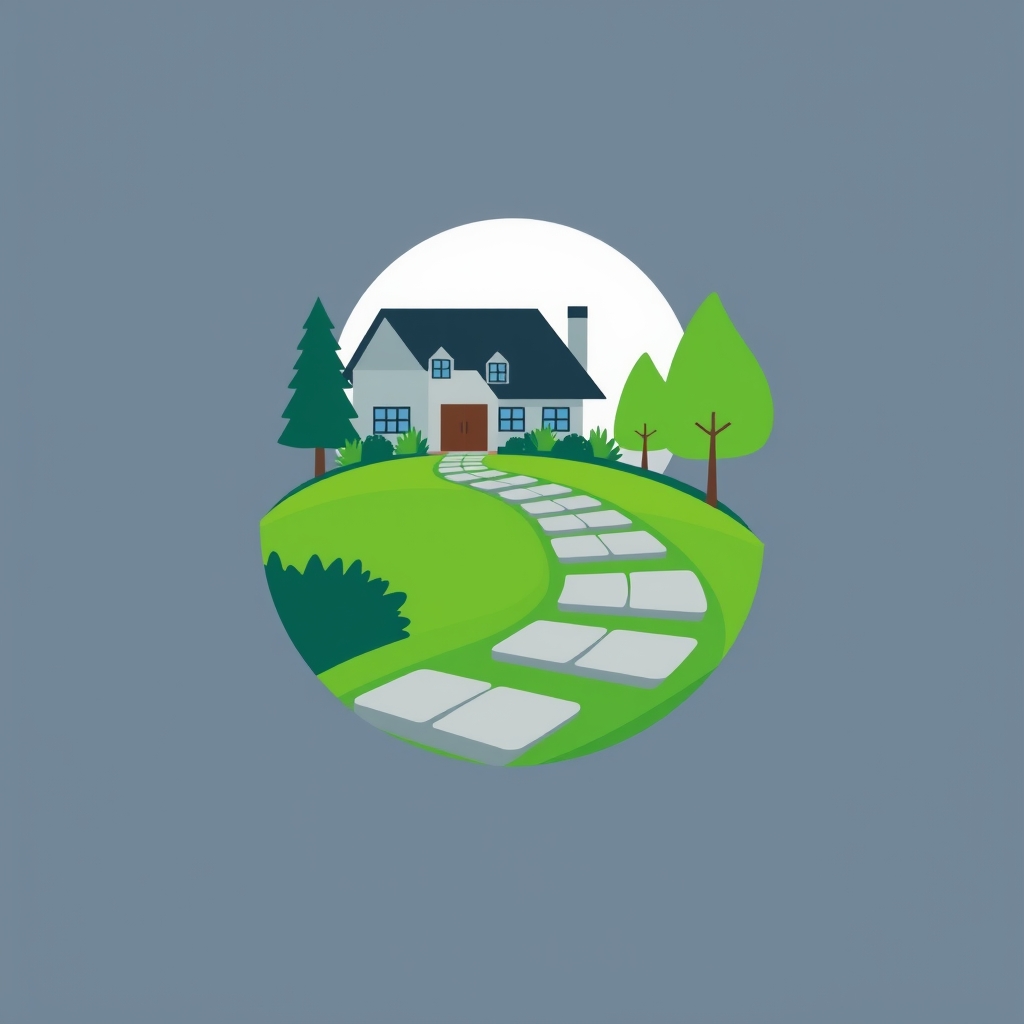 Design a vector logo for a landscaping and hardscaping compa