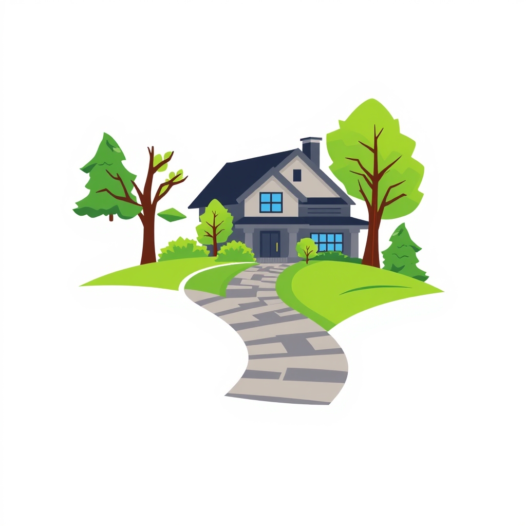 Design a vector logo for a landscaping and hardscaping compa