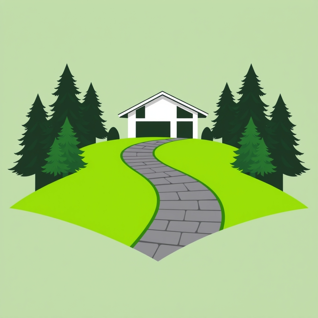 a bold, minimalist vector logo where the evergreen essence o