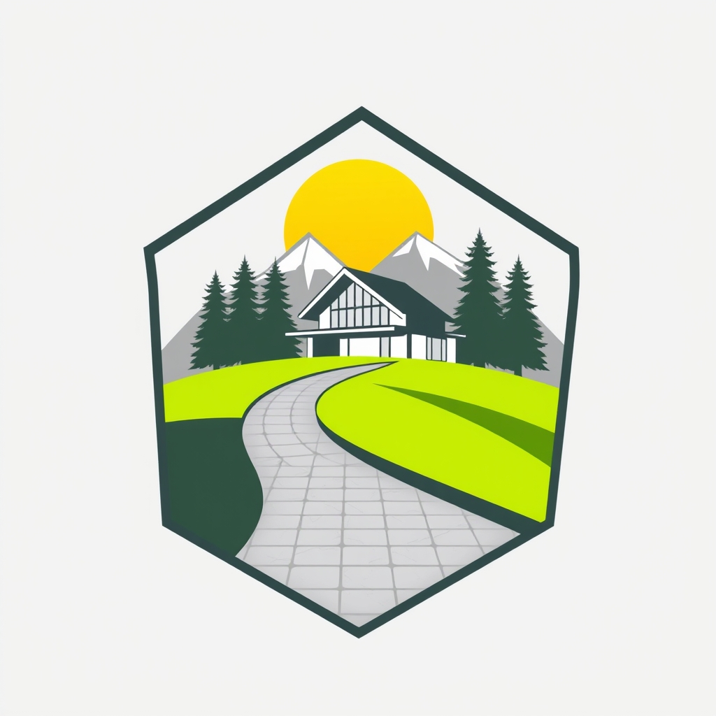 A bold, minimalist vector logo contained within a sharp, 5-s