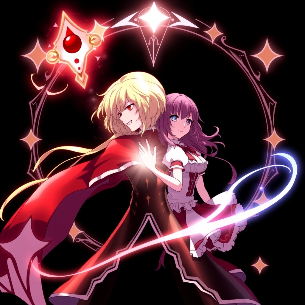 RWBY, fusion, black background, ruby, Glynda,