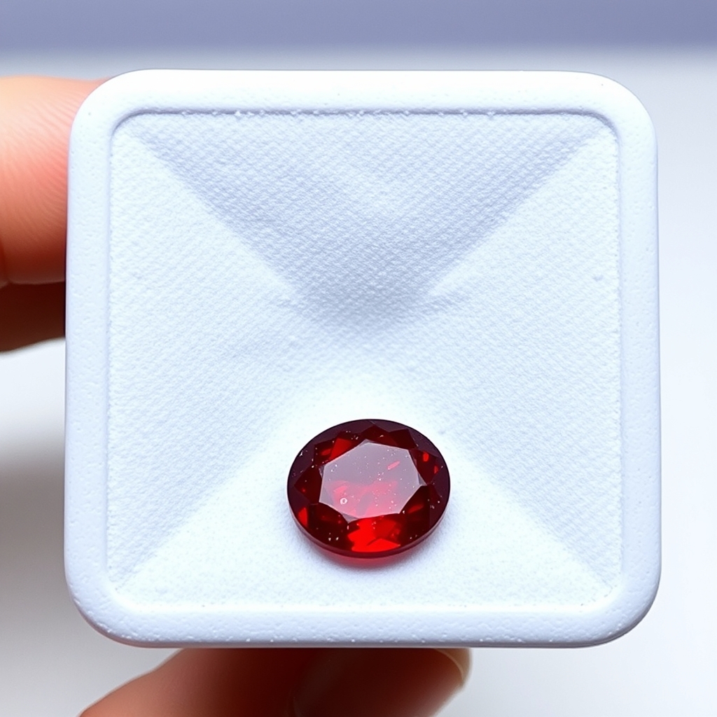 small oval red rough gem uncut or polished straight from the