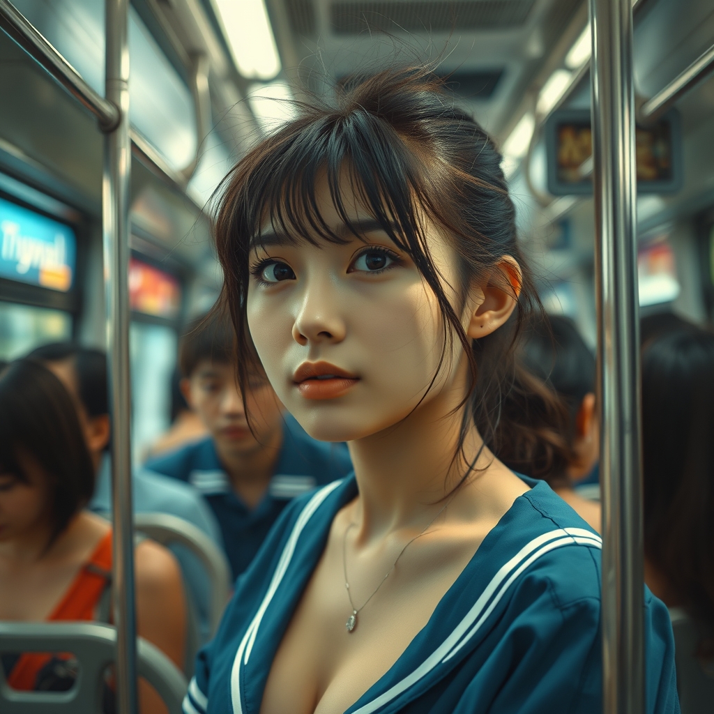 Japanese beauty, young and beautiful, wearing sexy jk unifor