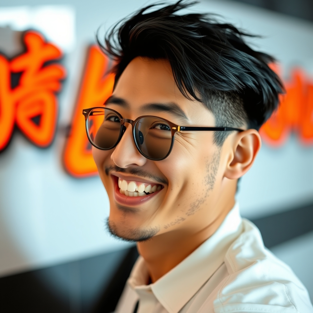 A men with big smile