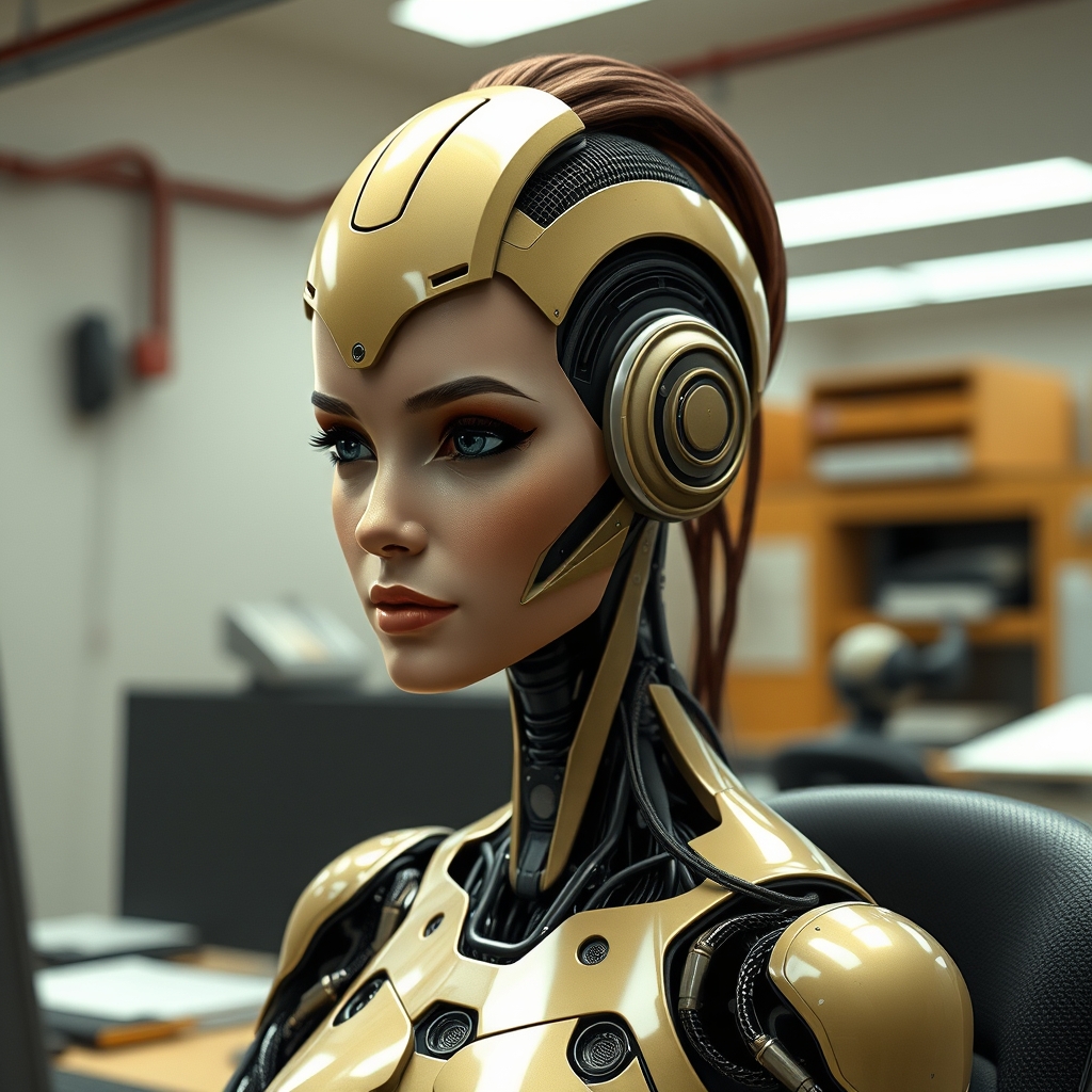 A female droid designed to look ascetically pleasing, her he