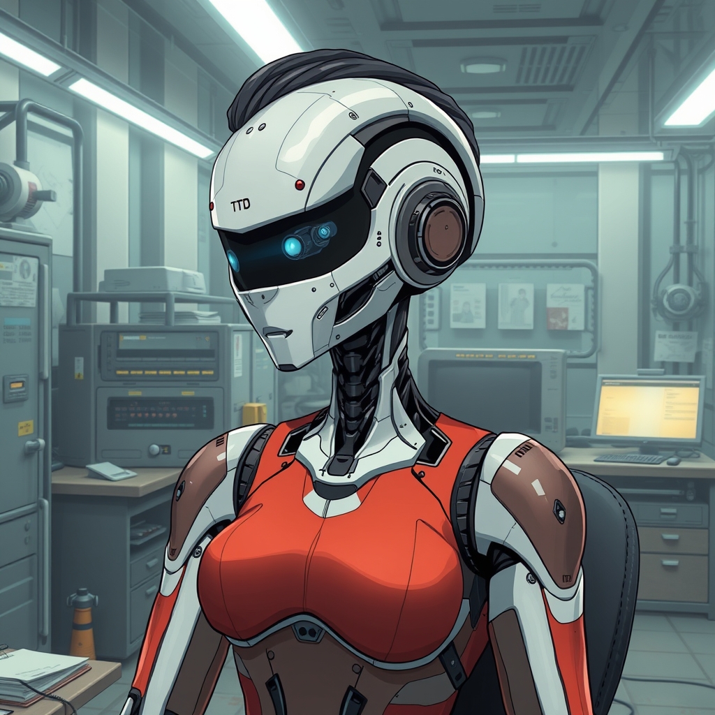 A female droid designed to look ascetically pleasing, her he