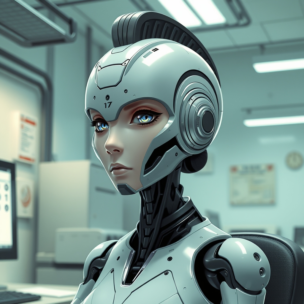 A female droid designed to look ascetically pleasing, her he