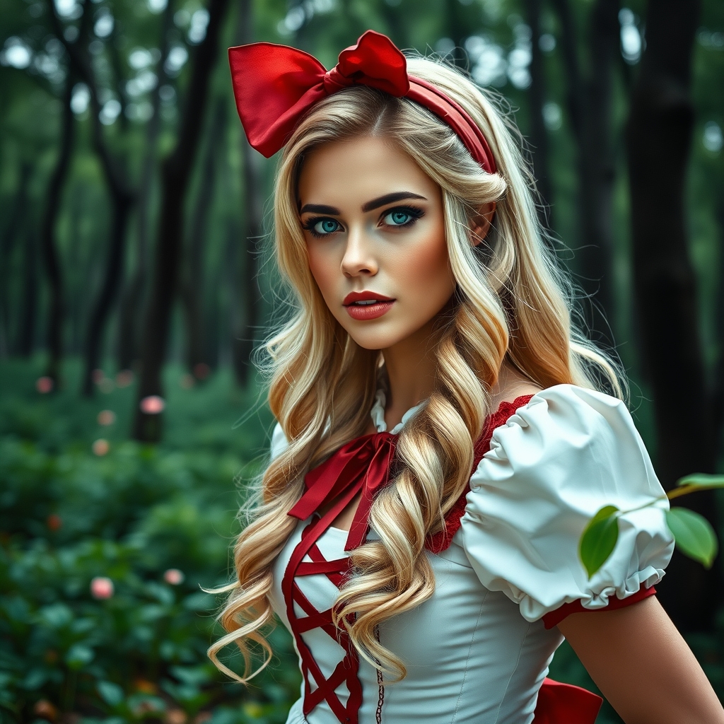 A stunningly beautiful blonde haired blue eyed white woman w