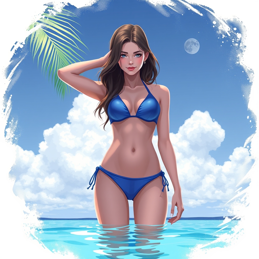 beautiful teen girl wearing bikini