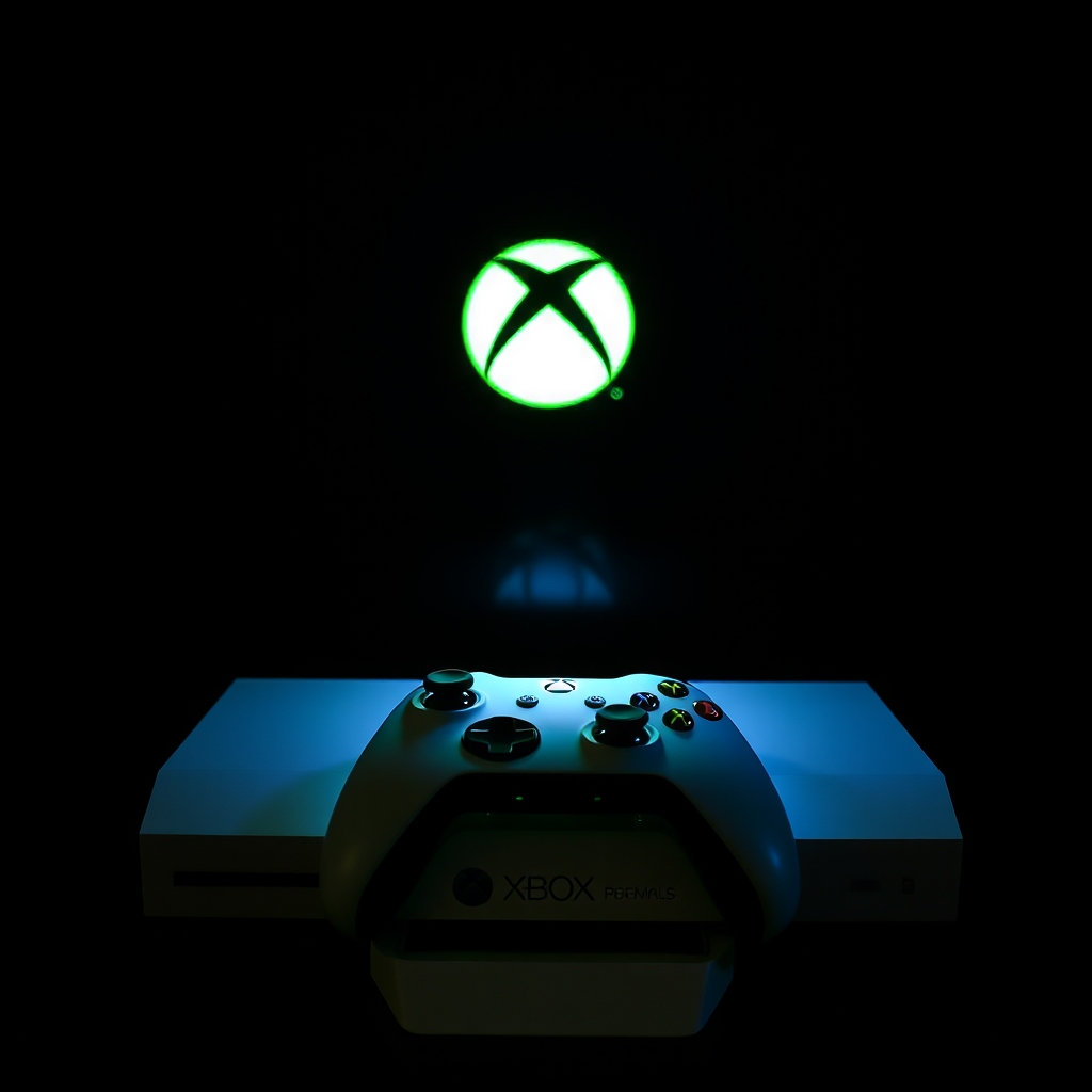 the console white light shined brightly and the Xbox logo fi