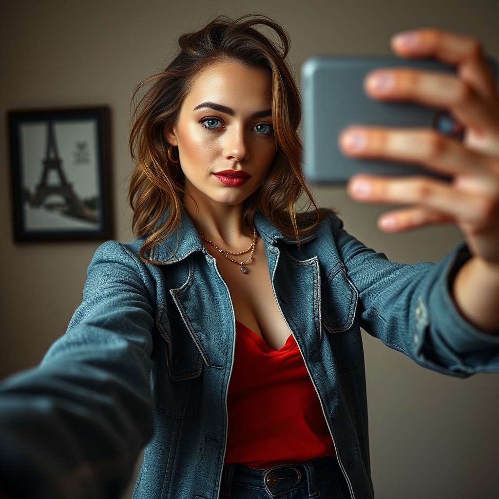 full body woman selfie