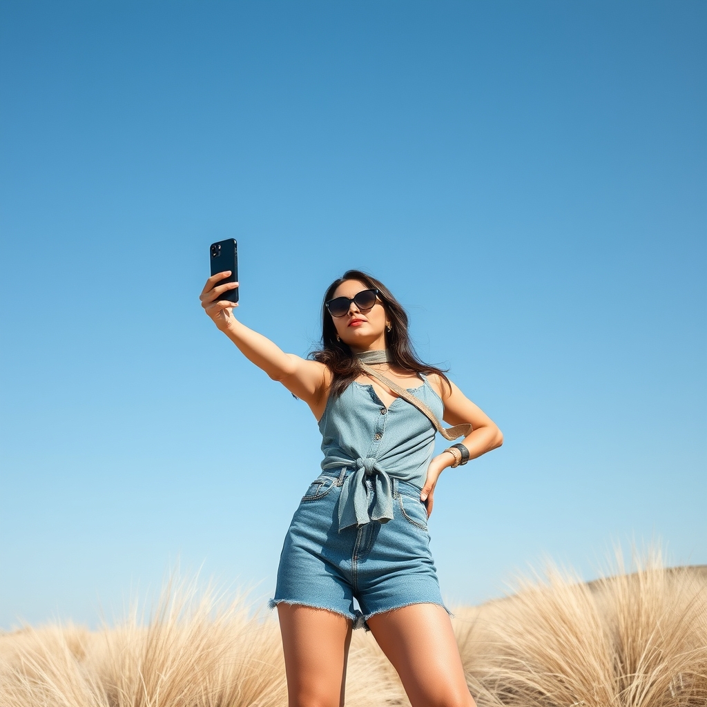 full body woman selfie bombastic