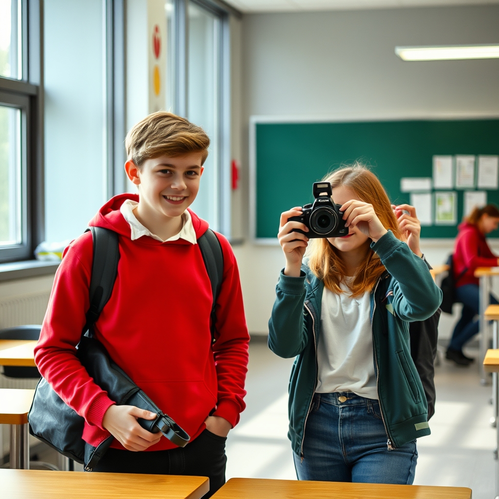 fabio(junge 13 jahre) fotografiert ana (madchen 13 jahre) in