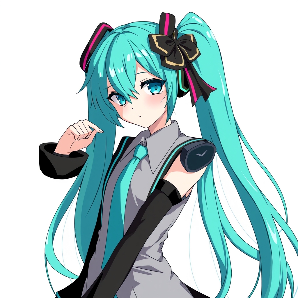 Hatsune Miku in the style of Danganronpa