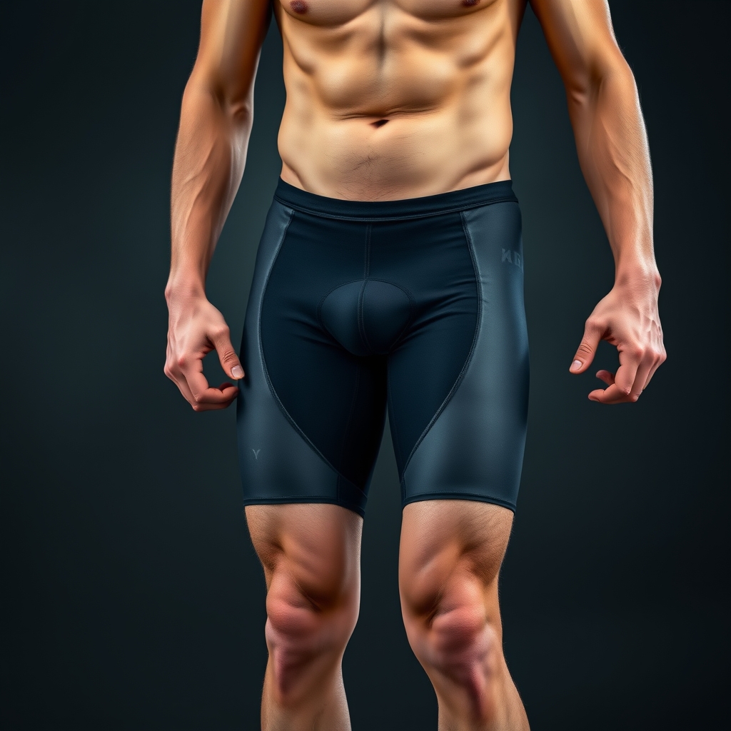 fit toned, slim young teenage boy in cyclist spandex knicks,