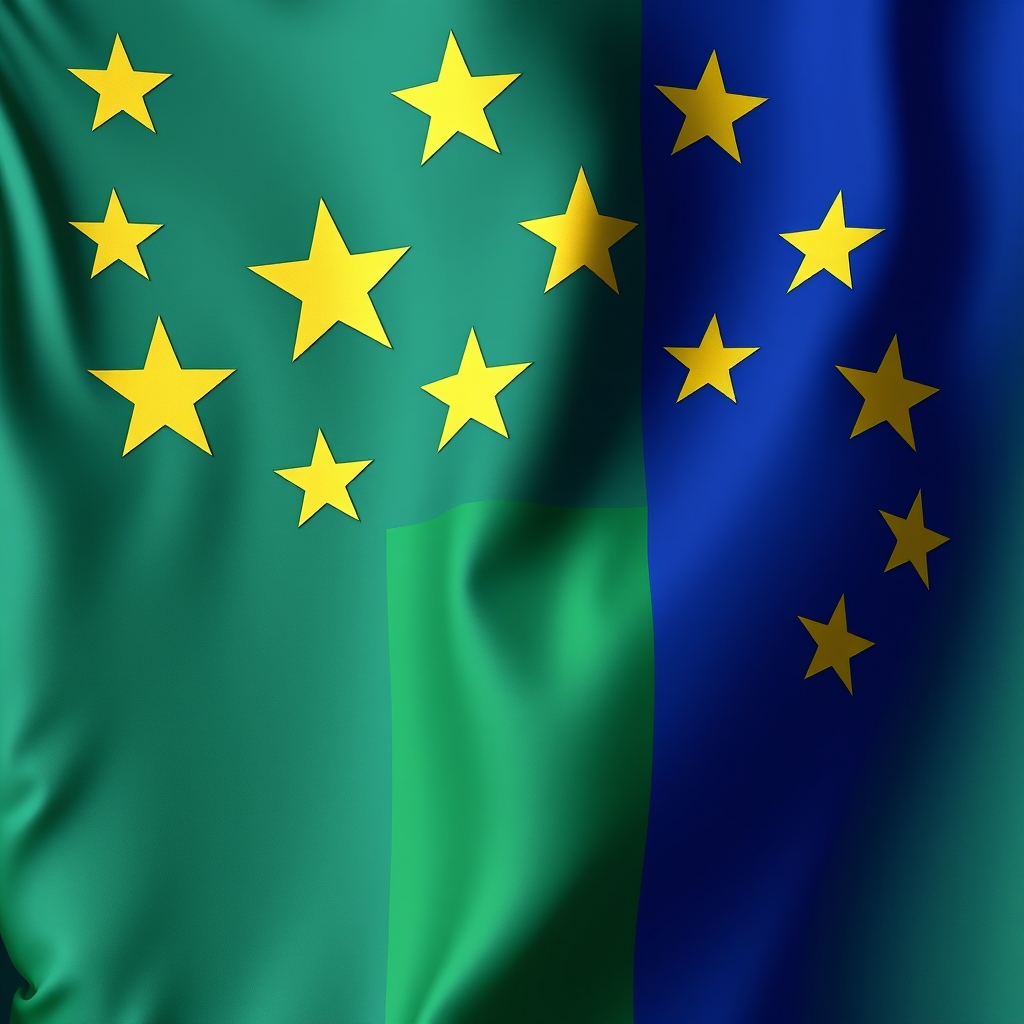 american flag with gold stars, blue and green stripes