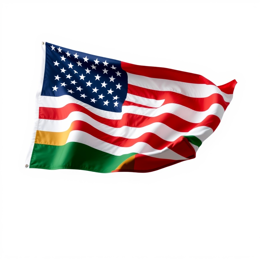 american flag with green stripes