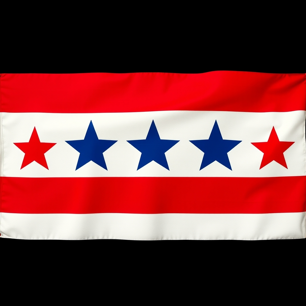 american flag with five stars