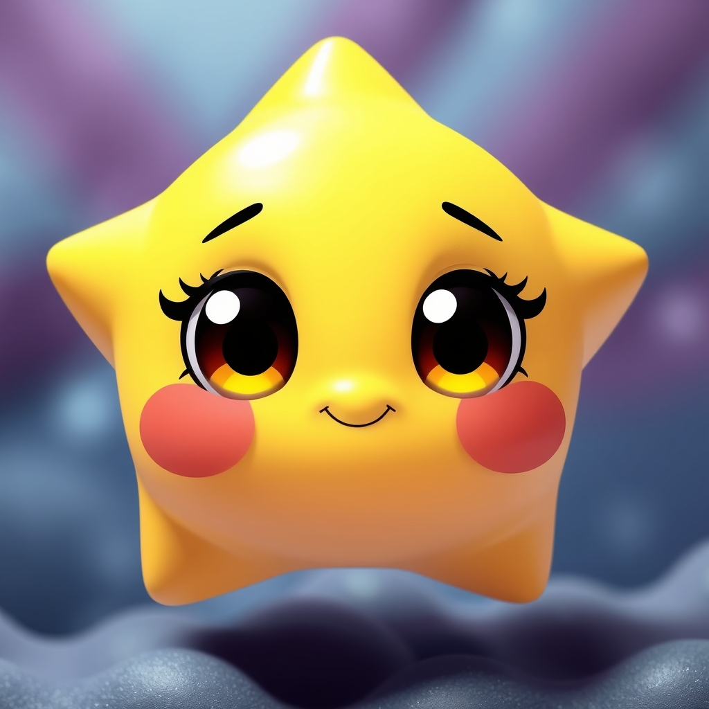 A  cute star with big eyes
