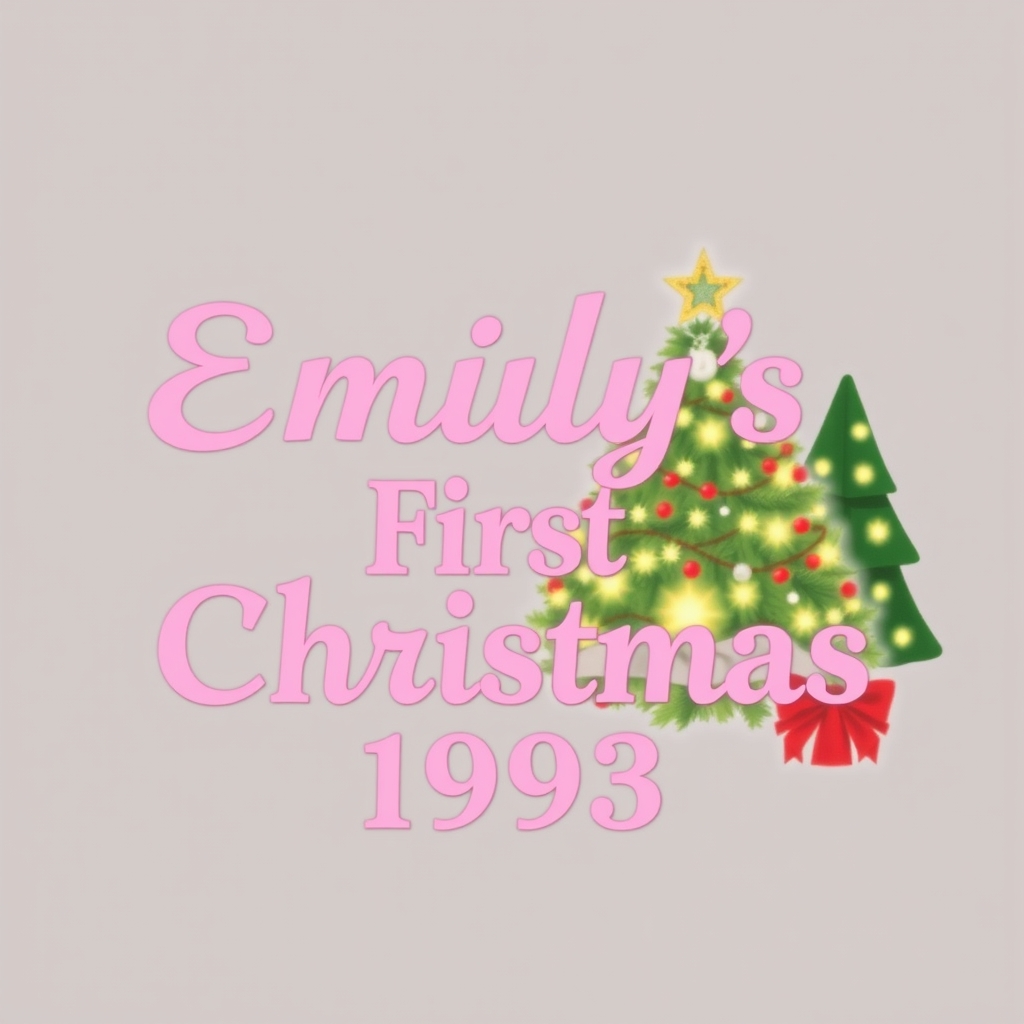 Emily's First Christmas 1993 Pink Text Logo without any pict