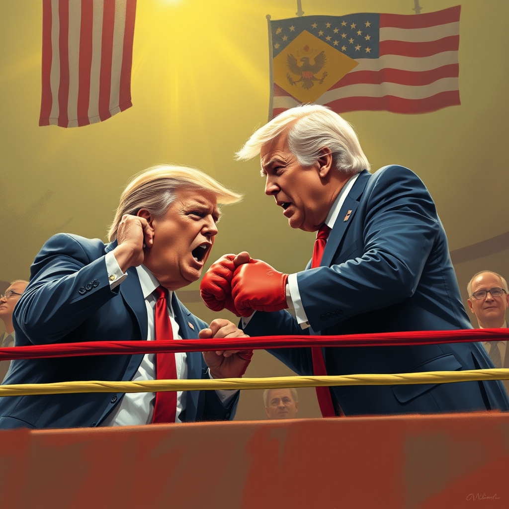 Trump and Biden in the heavyweight championship of the world