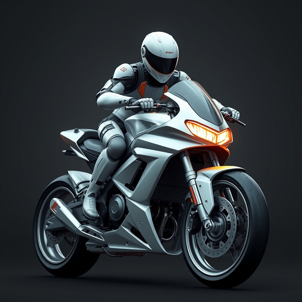 A robot riding super bike