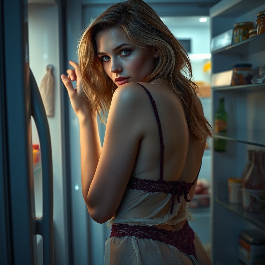 A 22 year old woman. She has green eyes and dirty blonde hai